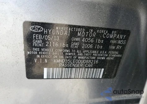 2013 Hyundai Elantra Gt из США, поврежденный, VIN KMHD35LE0DU088216